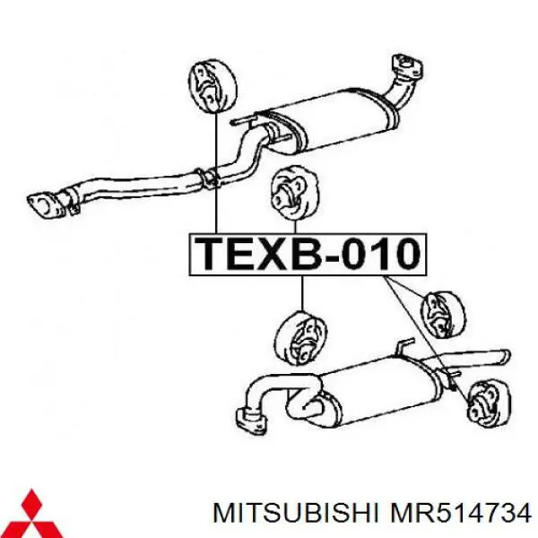 Soporte escape MR514734 Mitsubishi