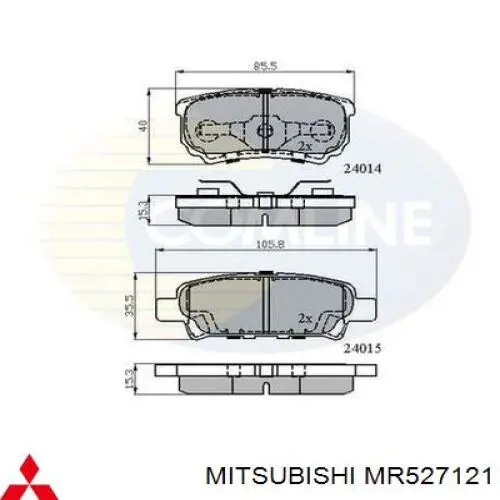 MR527121 Mitsubishi pastillas de freno traseras