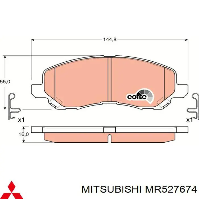 MR527674 Mitsubishi pastillas de freno delanteras