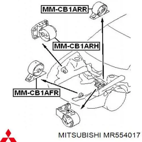 Soportes de motor trasero Mitsubishi MR554017 precio, desde 28,80 EUR