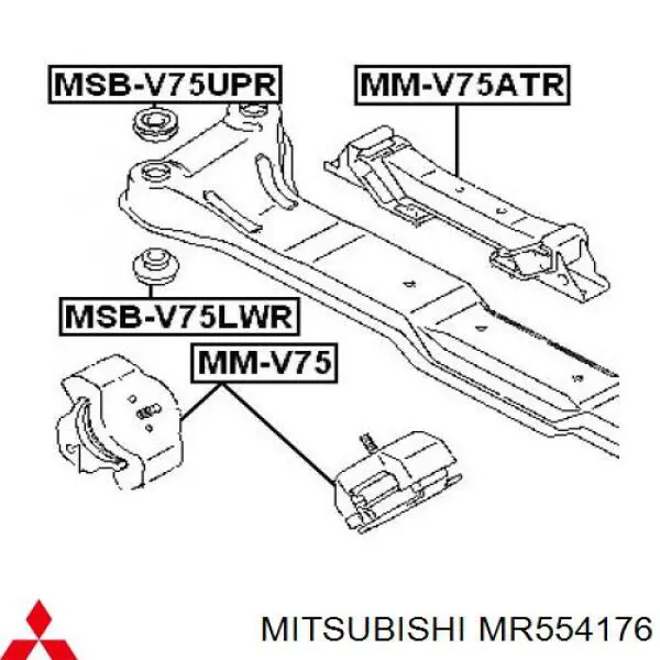 MR554176 Mitsubishi soporte de motor, izquierda / derecha