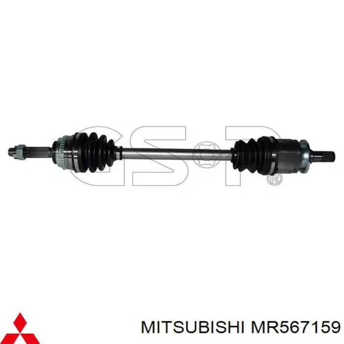 MR567159 Mitsubishi árbol de transmisión delantero izquierdo