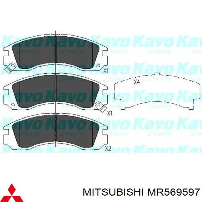 MR569597 Mitsubishi pastillas de freno delanteras