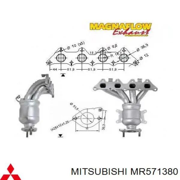 MR571380 Mitsubishi Colectores de escape