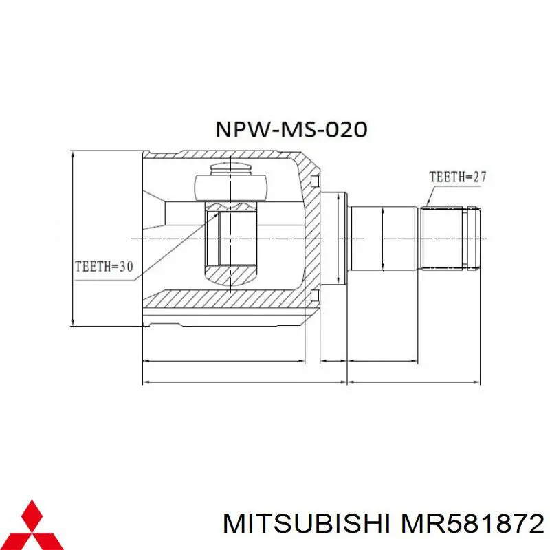 Junta homocinética interna delantera izquierda Mitsubishi MR581872 precio, desde 99,58 EUR