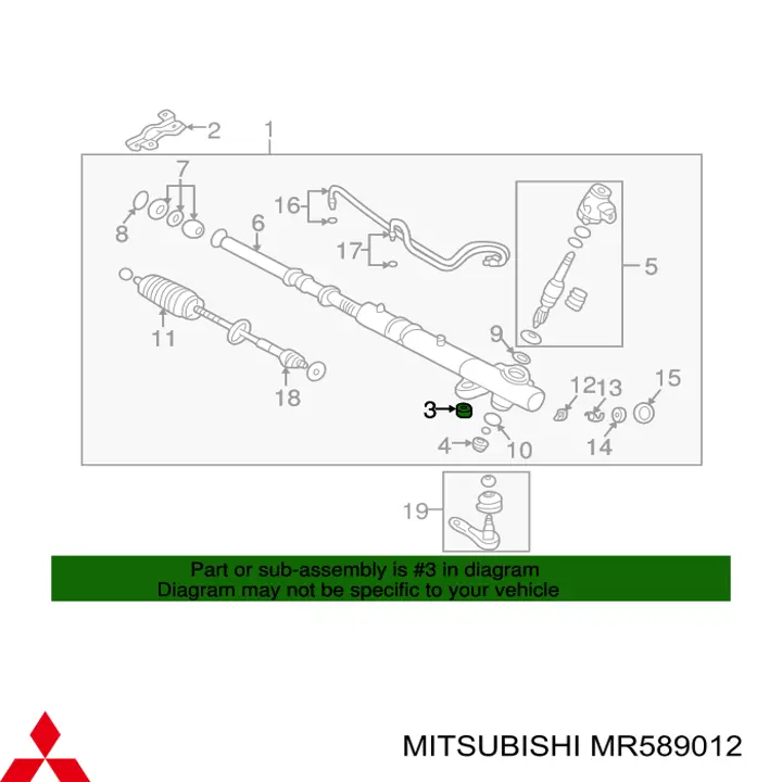 Suspensión, mecanismo de dirección para Mitsubishi Lancer (CSA)
