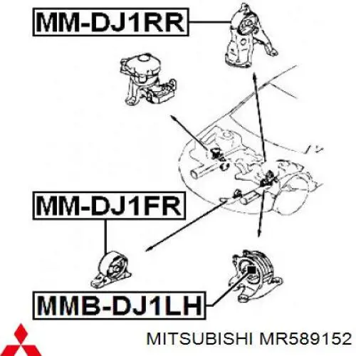 Soporte motor delantero para Mitsubishi Galant (DJ, DM)