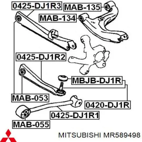 Comprar MR589498 Mitsubishi Barra longitudinal de suspensión trasera