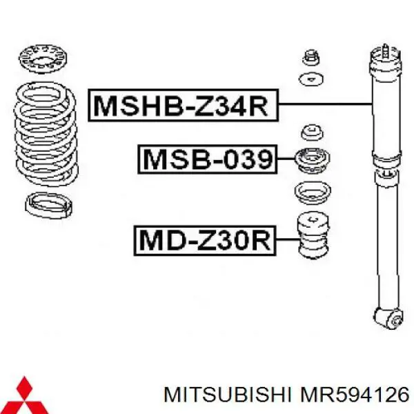 Soporte de ballesta trasera para Mitsubishi Colt (Z3A)