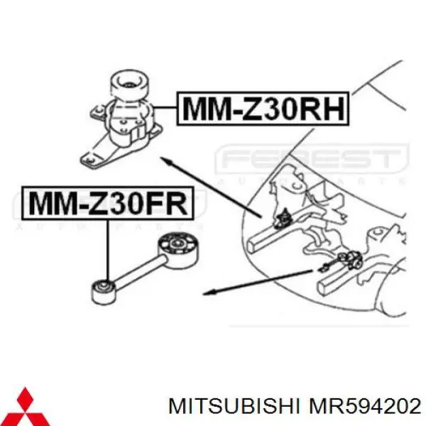 Comprar MR594202 Mitsubishi Soporte de motor derecho