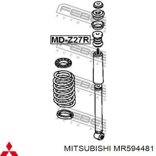 MR594481 Mitsubishi almohadilla de tope, suspensión trasera