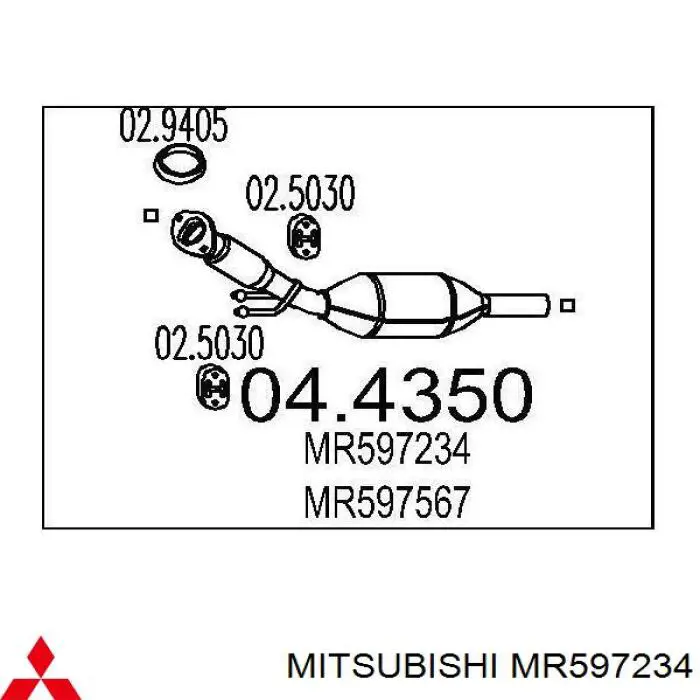 MR597234 Mitsubishi silenciador delantero