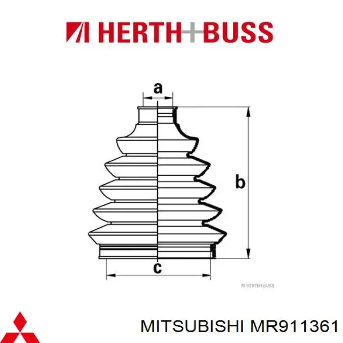 Fuelle exterior derecho de junta homocinética MR911361 Mitsubishi