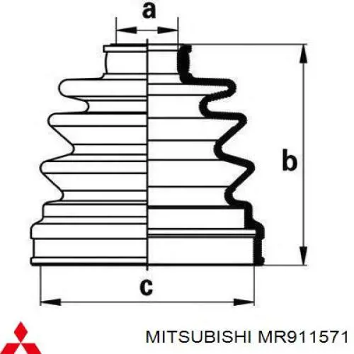 MR911571 Mitsubishi fuelle, árbol de transmisión delantero exterior