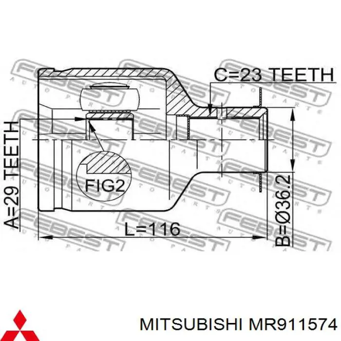 Comprar MR911574 Mitsubishi Junta homocinética interna delantera derecha