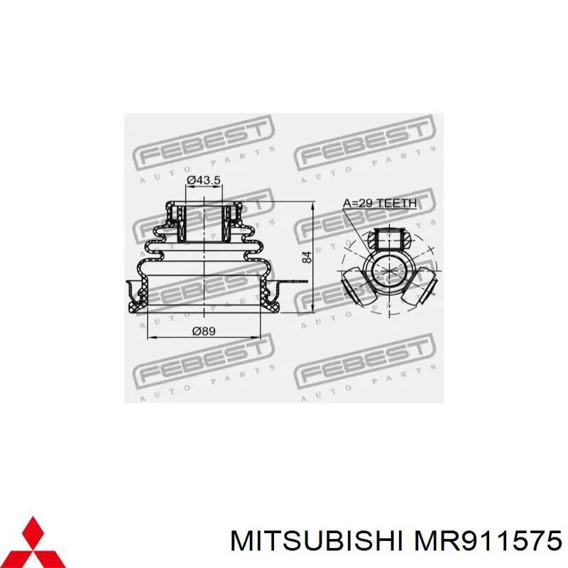 Comprar MR911575 Mitsubishi Junta homocinética interna delantera izquierda