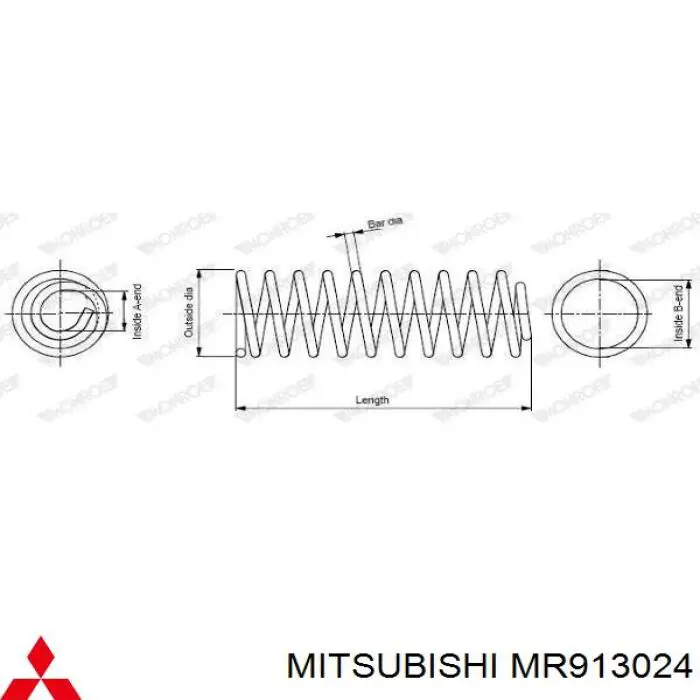 MR913024 Mitsubishi muelle de suspensión eje delantero