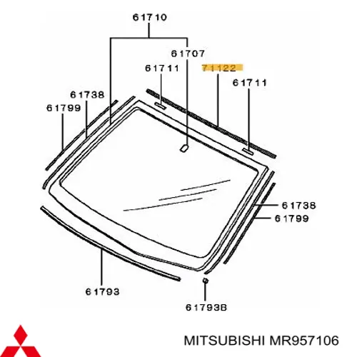 5676ASMHT Pilkington moldura de parabrisas superior