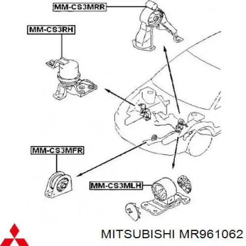 MR961062 Mitsubishi soporte motor izquierdo