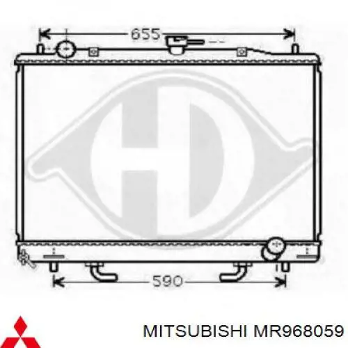 MR968059 Mitsubishi radiador refrigeración del motor