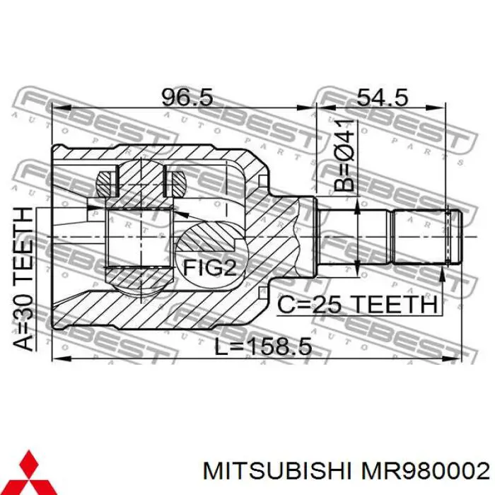 MR980002 Mitsubishi junta homocinética interior delantera derecha