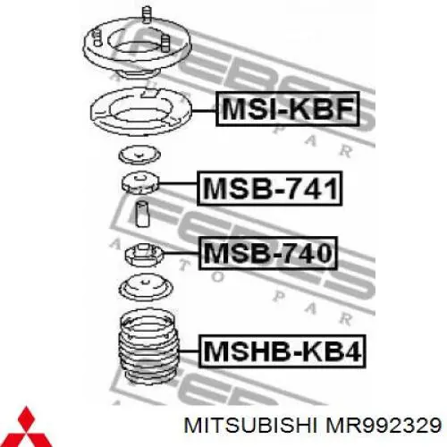 Buje de vástago de amortiguador delantero Mitsubishi MR992329 precio, desde 4,60 EUR