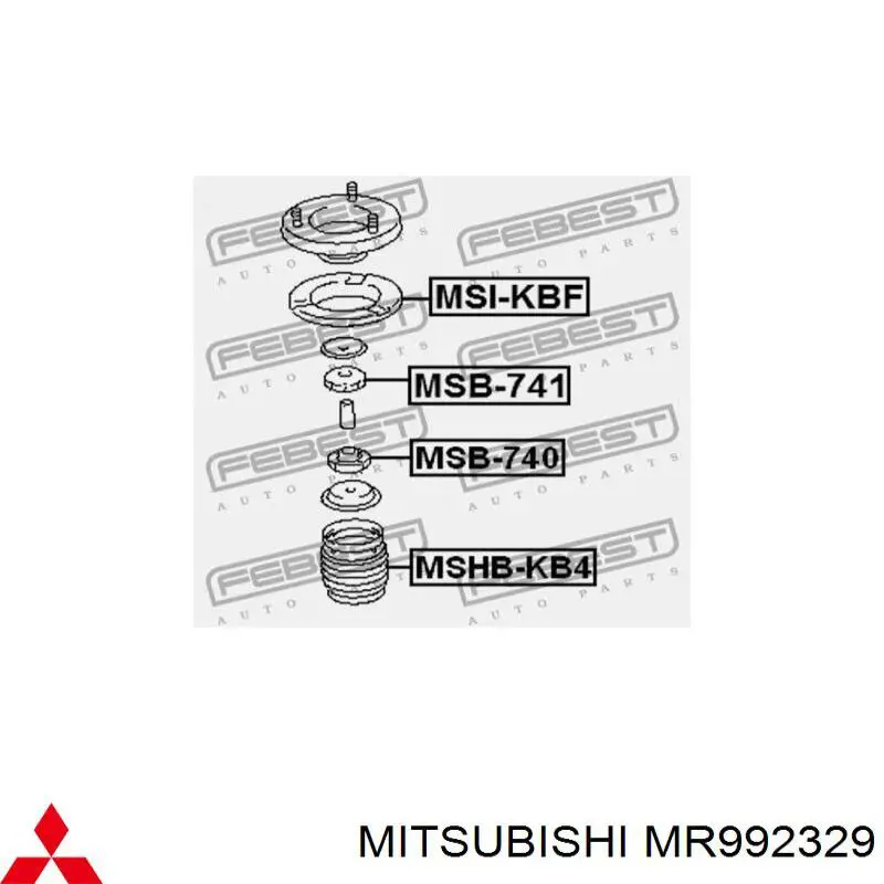 Silentblock en barra de amortiguador delantera MITSUBISHI MR992329