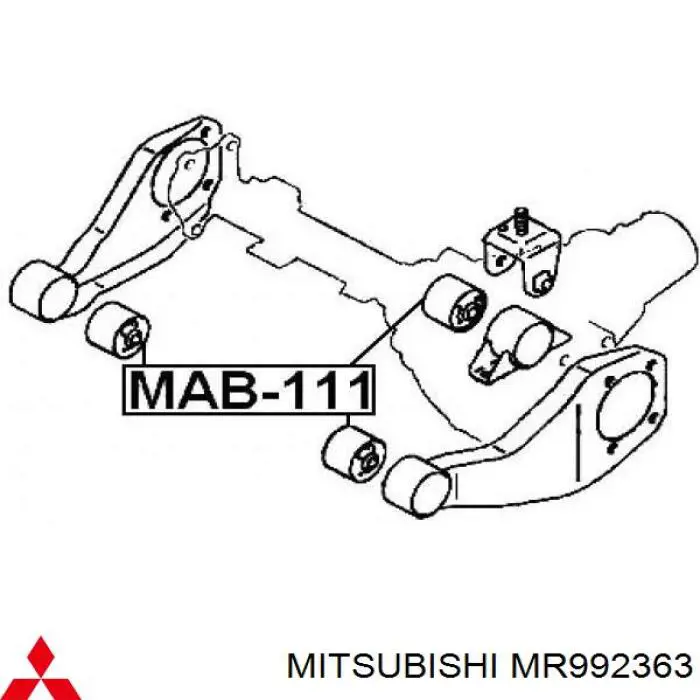 MR992363 Mitsubishi silentblock, suspensión, cuerpo del eje delantero