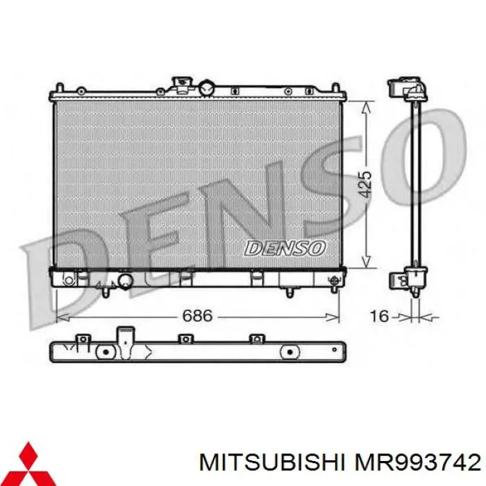 Água radiador Mitsubishi MR993742 precio, desde 110,48 EUR