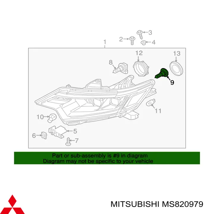 MS820979 Mitsubishi bombilla halógena