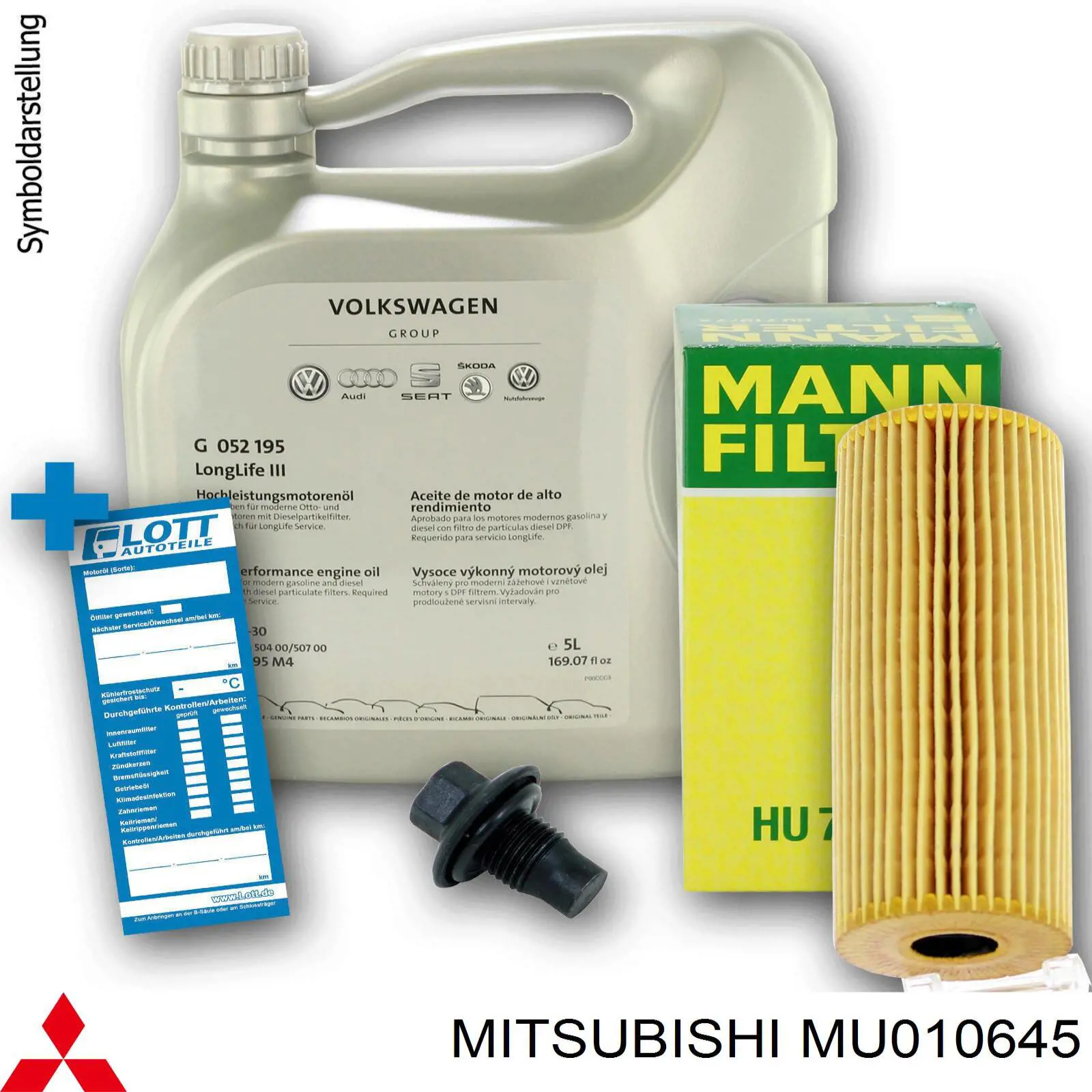 MU010645 Mitsubishi tapón roscado, colector de aceite