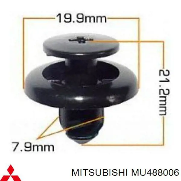 MU488006 Mitsubishi clips de fijación de parachoques trasero