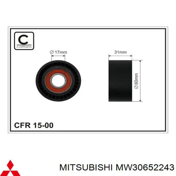 MW30652243 Mitsubishi polea inversión / guía, correa poli v