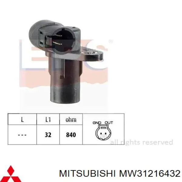 MW31216432 Mitsubishi sensor de cigüeñal