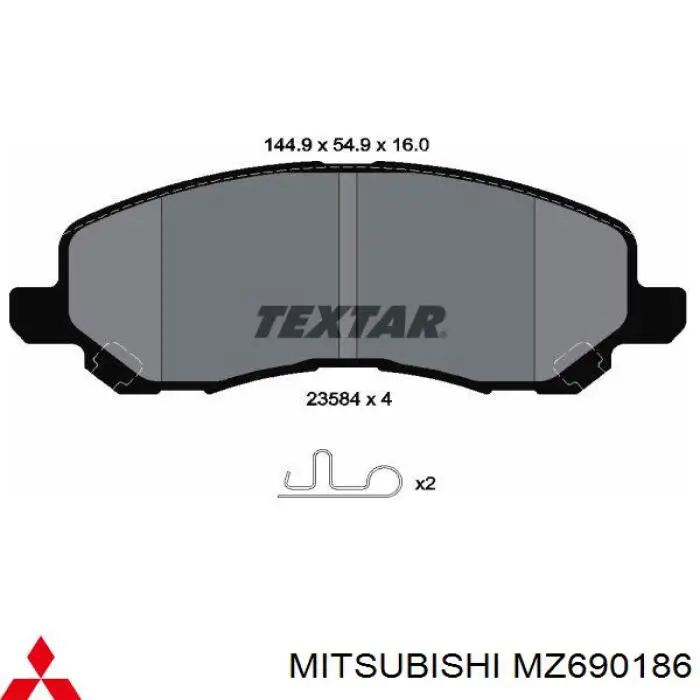 MZ690186 Mitsubishi pastillas de freno delanteras