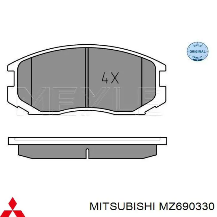 MZ690330 Mitsubishi pastillas de freno delanteras