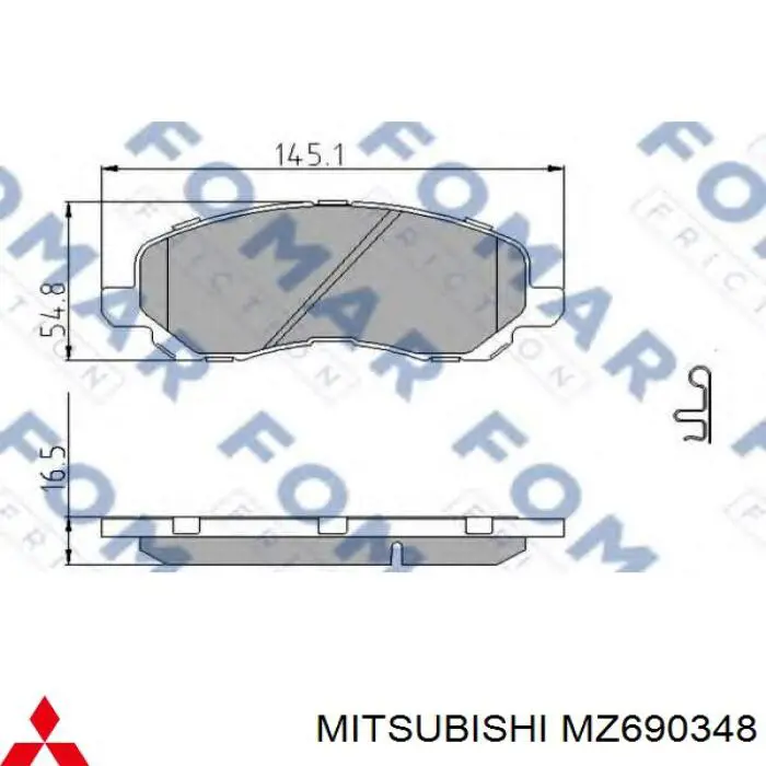 Pastillas freno delanteras Mitsubishi MZ690348 precio, desde 23,19 EUR
