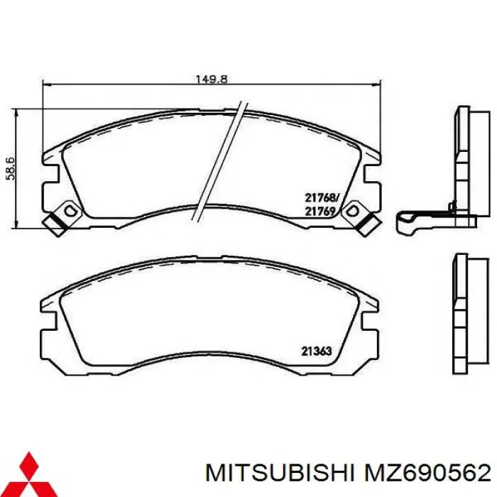 MZ690562 Mitsubishi Pastillas delanteras