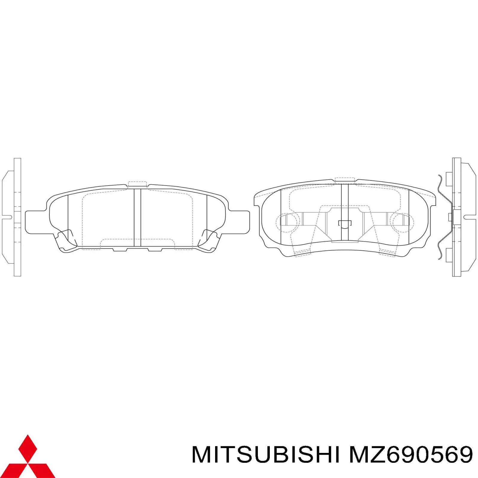 MZ690569 Mitsubishi pastillas de freno traseras