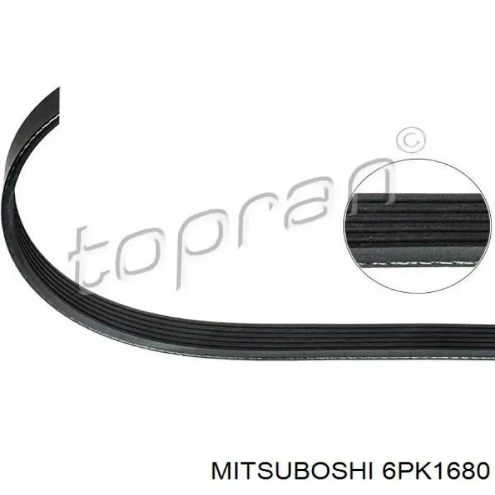 Correa de transmisión trapezoidal Mitsuboshi 6PK1680 precio, desde 10,48 EUR
