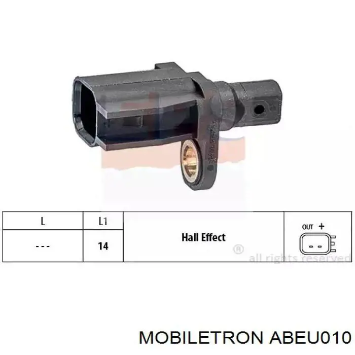 AB-EU010 Mobiletron sensor abs delantero