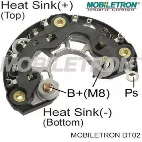 DT02 Mobiletron alternador diodo puente rectificador