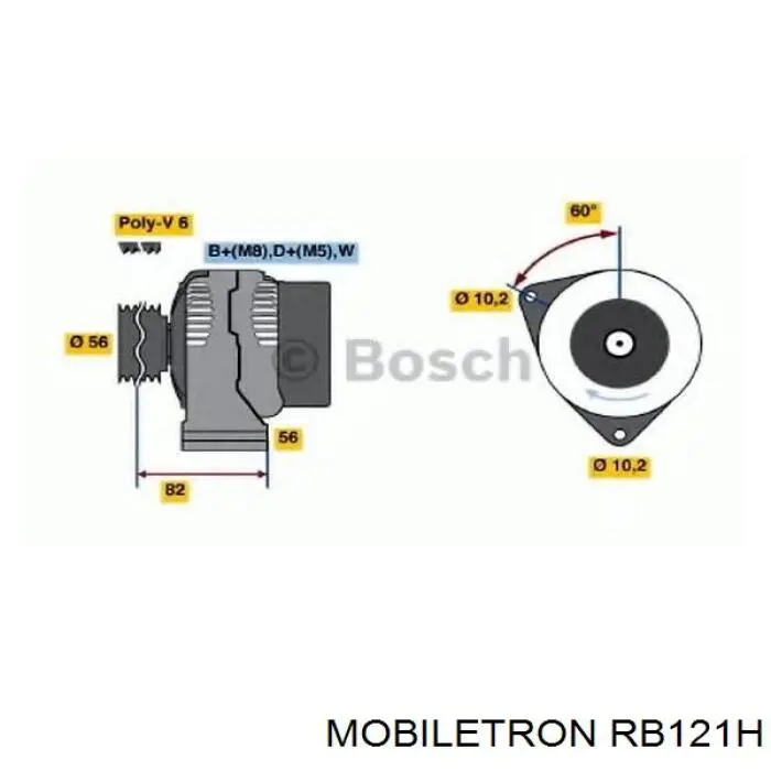 Comprar RB121H Mobiletron Puente de diodos, alternador