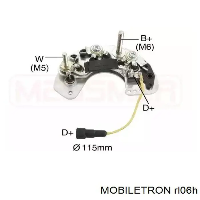 Alternador Diodo Puente Rectificador MOBILETRON RL06H