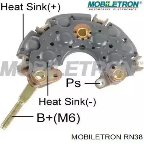 RN38 Mobiletron alternador diodo puente rectificador