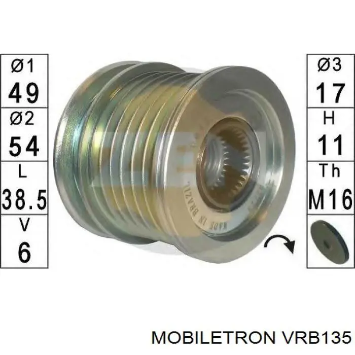 VRB135 Mobiletron regulador de rele del generador (rele de carga)