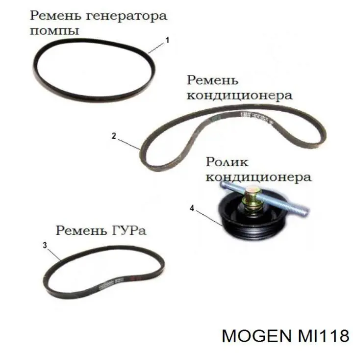 MI118 Mogen rodillo, correa trapecial poli v