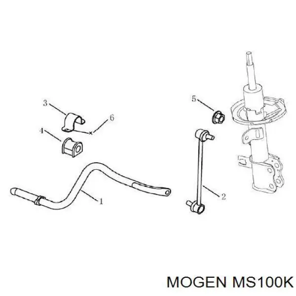 MS100K Mogen soporte de barra estabilizadora trasera