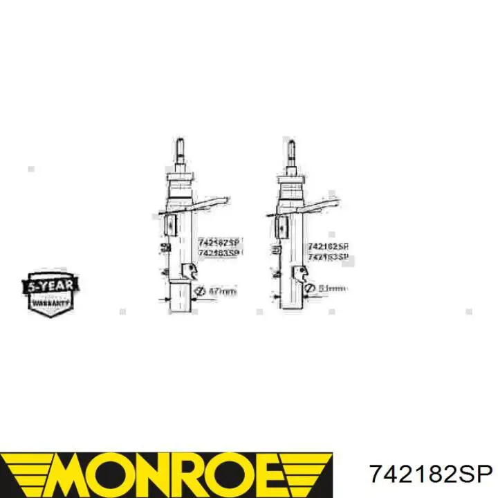 Amortiguador delantero derecho 742182SP Monroe