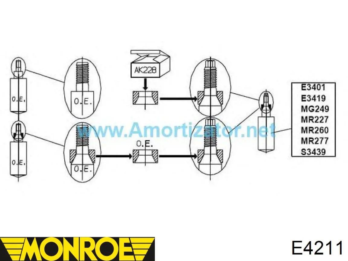 E4211 Monroe amortiguador delantero